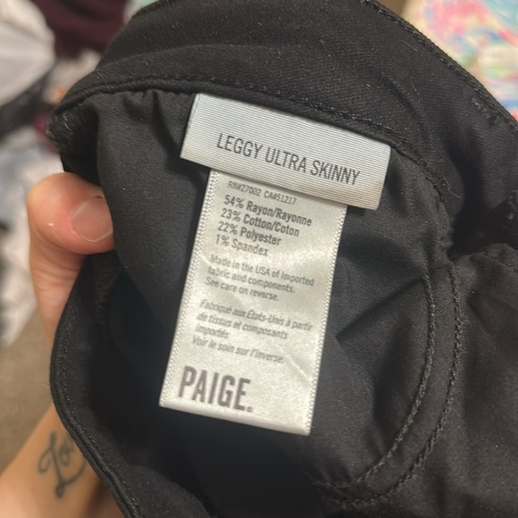 NWT Paige Black Ultra Skinny Transcend Jeans size 31 - Picture 7 of 7